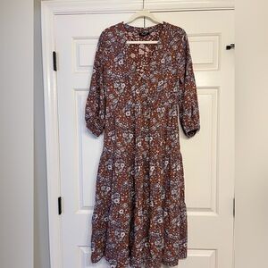 Madewell Challis Wrap Midi Dress in
Woodland Floral